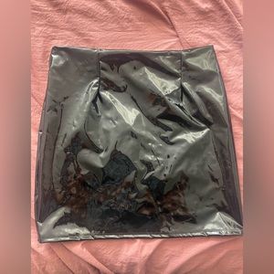 Black Patent Fashion Nova Mini Skirt